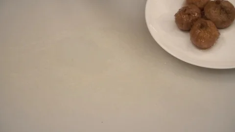 Cutting figs above view Stock Footage 113528426