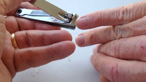 Cutting Finger Nails By Hand Stock Footage 75020160