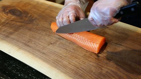 CUTTING FISH 2 Stock Footage 85664641