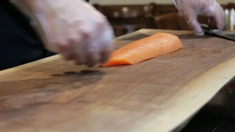 CUTTING FISH 4 Stock Footage 85664879