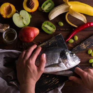 Cutting fish Stock Photos