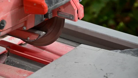 Cutting Floor Tile Corner Stock Footage 232633772