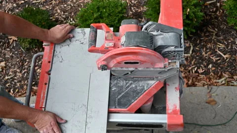 Cutting Floor Tile Stock Footage 232627423