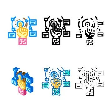 Cutting forms edge technology tech enthusiast color icon vector Stock Illustration