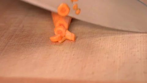 Cutting fresh carrot Stock Footage 157420867