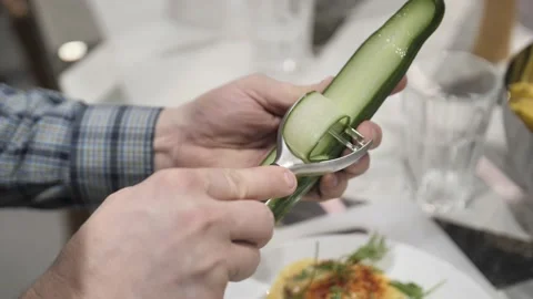 Cutting Fresh Green Cucumber. Video stock 171463075