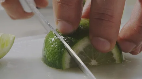 Cutting fresh lemon Stock Footage 98297729