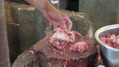 Cutting fresh meat Stock Footage 315631690