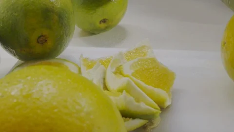 Cutting fresh orange Stock Footage 98297288