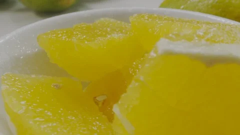 Cutting fresh orange Stock Footage 98297789
