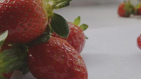 Cutting fresh strawberries Stock Footage 98298027