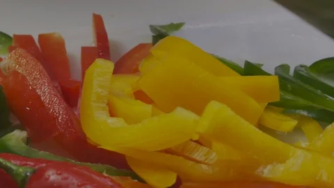 Cutting fresh vegetables Stock Footage 98296363