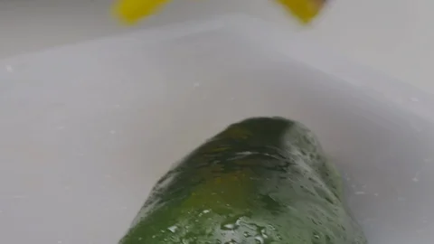 Cutting fresh vegetables Stock Footage 98296471