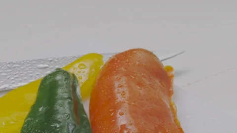 Cutting fresh vegetables Stock Footage 98296731