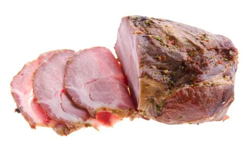 Cutting gammon pork macro Stock Photos