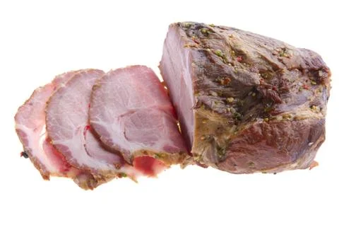 Cutting gammon pork macro Stock Photos
