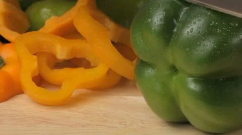 Cutting a green pepper Stock Footage 22262727