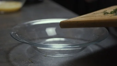 Cutting greens close up Stock Footage 125948875