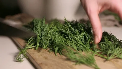 Cutting greens Stock Footage 72228442