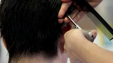 Cutting hair Stock Footage 12566443