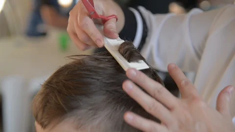 Cutting hair Stock Footage 96339997