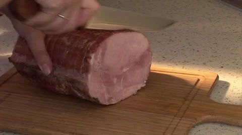 Cutting Ham (meat) Video stock 24951160