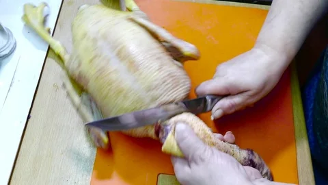 Cutting of the head of a turkey Stock Footage 78874907