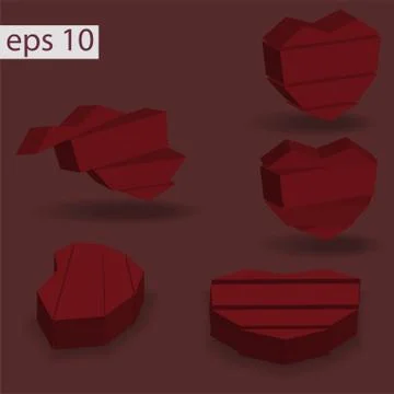 Cutting hearts Stock Illustration