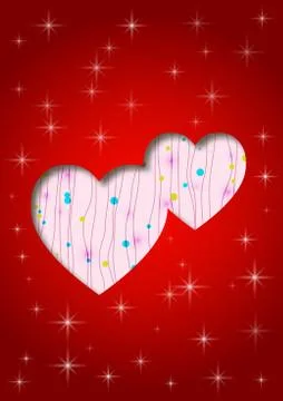 Cutting hearts with love background Stock Illustration