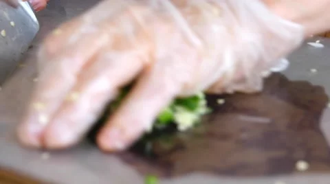 Cutting jalapenos for salsa in her kitchen Stock Footage 54462726