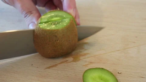 Cutting kiwi fruit Stock Footage 47212570