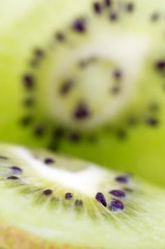 Cutting kiwi macro Stock Photos
