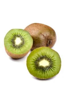 Cutting kiwi on white background Foto stock