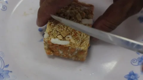 Cutting with knives Stock Footage 56084918