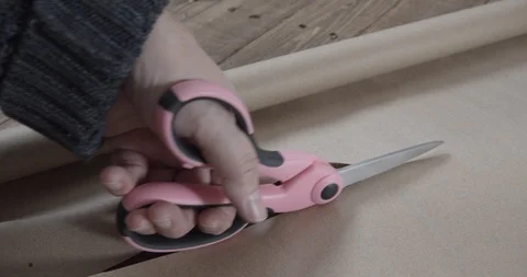 Cutting Kraft Paper Stock Footage 125880937