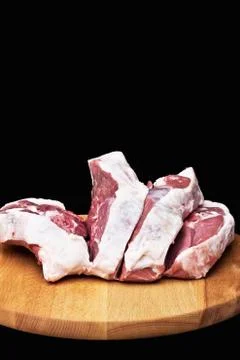 Cutting lamb meat Stock Photos