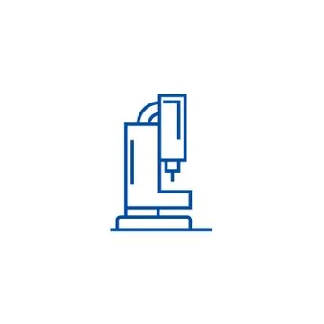 Cutting laser machine line icon concept. Cutting laser machine flat vector Stock Illustration