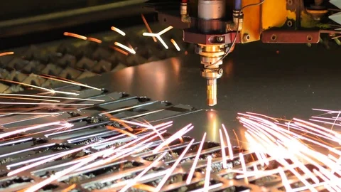 Cutting laser of sheet metal on automatic machine Видео 75566144