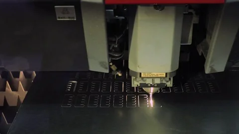 Cutting laser of sheet metal on automatic machine Видео 75566257
