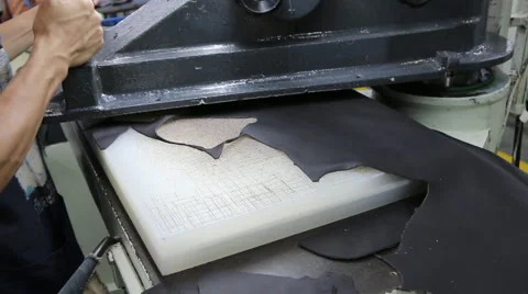 Cutting leather operation Stock Footage 45434350