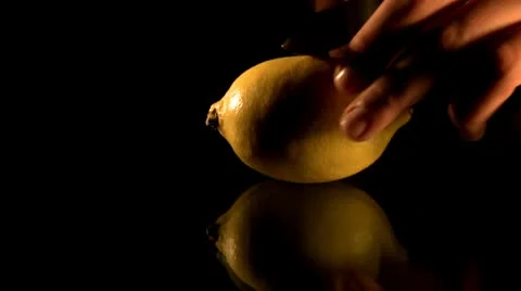 Cutting lemon Stock Footage 8841405