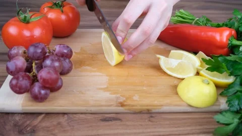 Cutting lemon Stock Footage 231572031