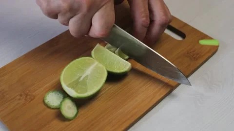 Cutting lime Stock Footage 161470031