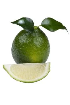Cutting lime on white background Stock Photos