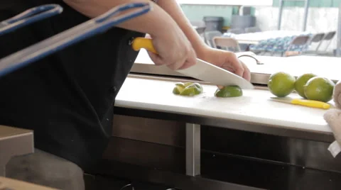 Cutting Limes Stock Footage 57224678