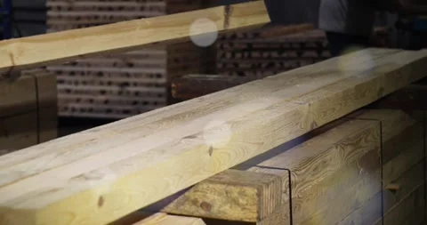 Cutting a log with a band saw Stock Footage 277386094