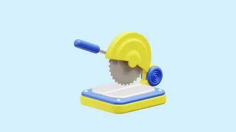 Cutting Machine animated 3d icon. Video stock 289454197