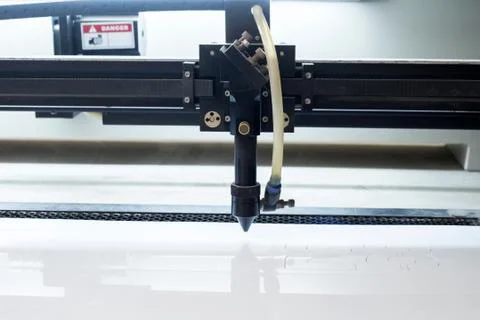 Cutting machine carving patterns on the plastic plate Stock Photos