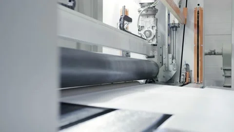 Cutting machine at the plastic factory Stock Footage 149670932