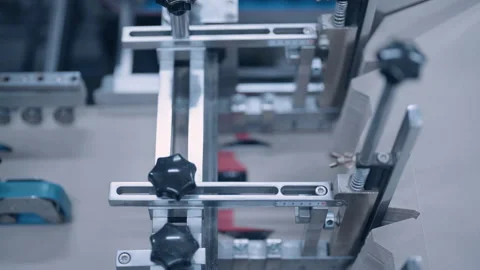 A cutting machine in a printing shop cuts printed packaging. Stock Footage 197462236